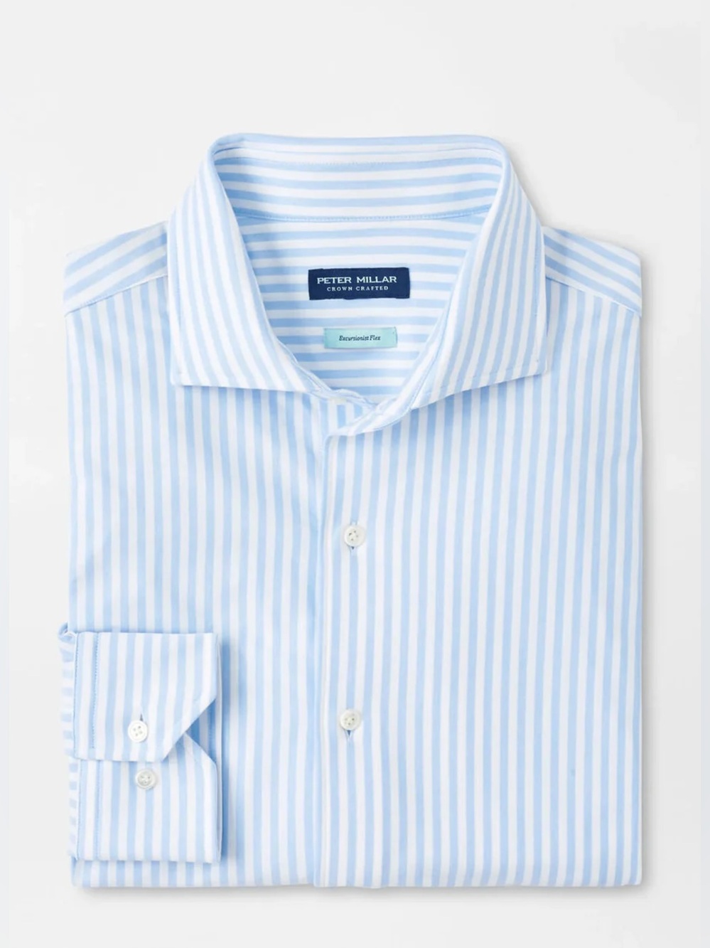 Peter Millar Excursionist Flex Crown Crafted Shirt XL Blue Stripe Stretch NWT